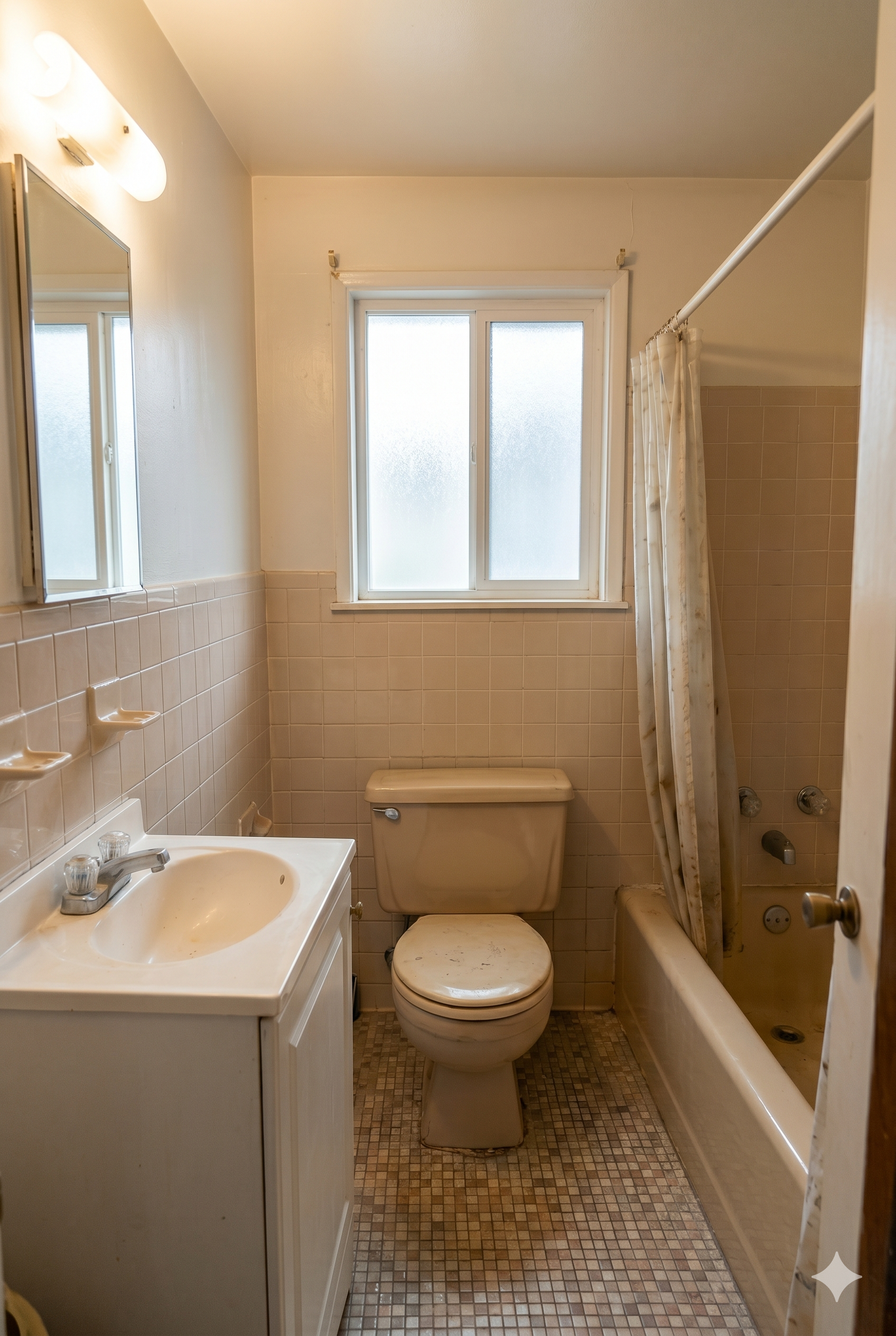 Outdated bathroom before remodel