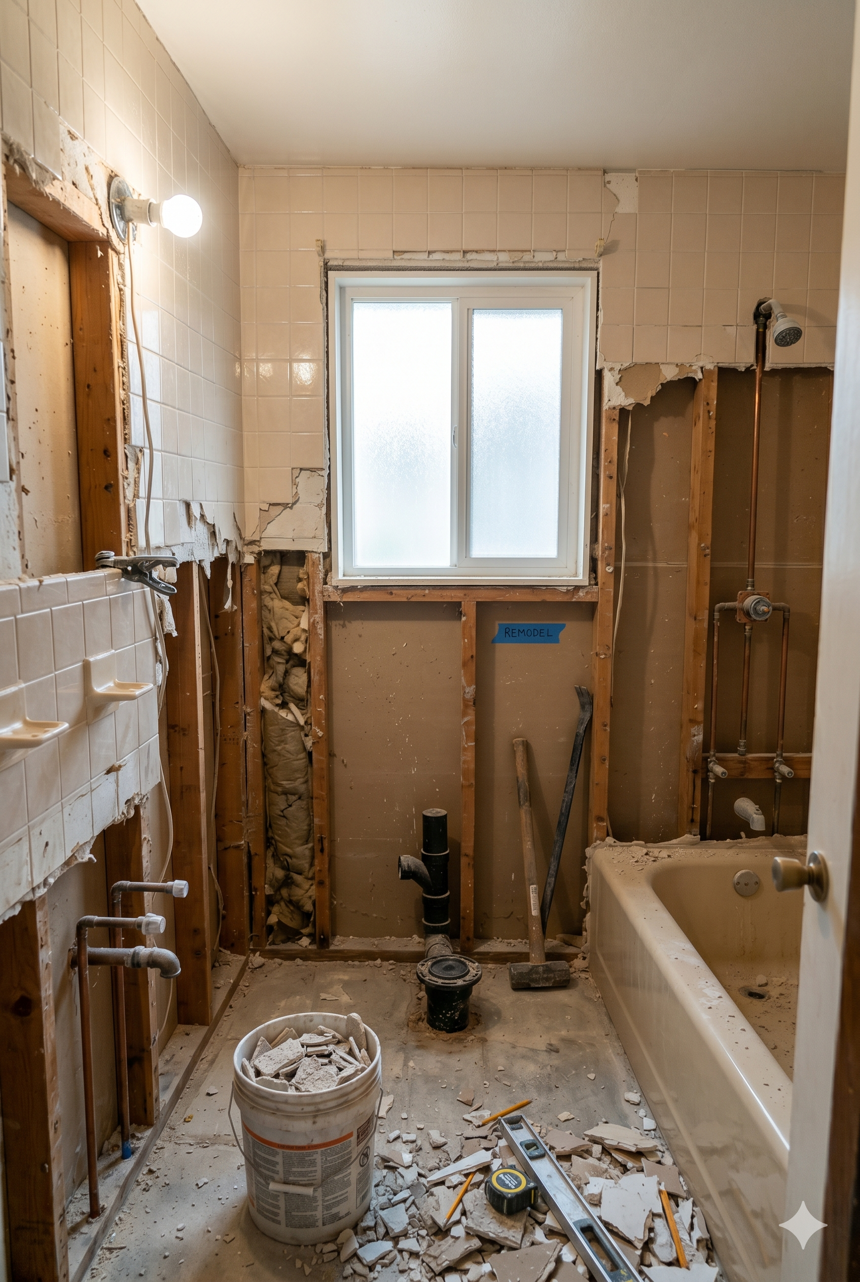 Bathroom being remodeled